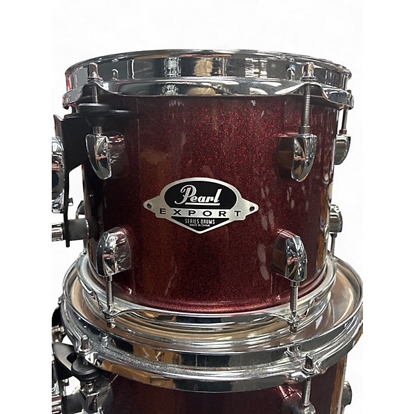 Used Pearl 5 Piece Export Wine Red Drum Kit