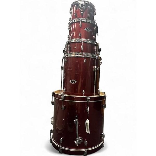 Used Pearl 5 Piece Export Wine Red Drum Kit