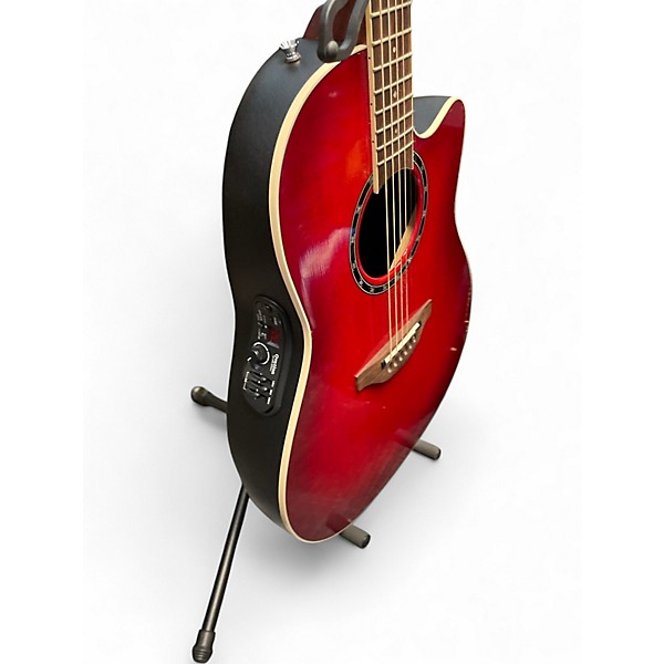 Used 2000s Ovation 1771LX Candy Apple Red Acoustic Guitar