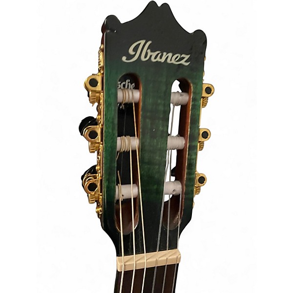 Used Ibanez GA35FMTCE Flamed Maple Top Emerald Burst Classical Acoustic Electric Guitar