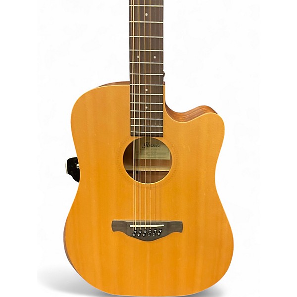 Used Ibanez AW152CE-OPN Natural 12 String Acoustic Electric Guitar