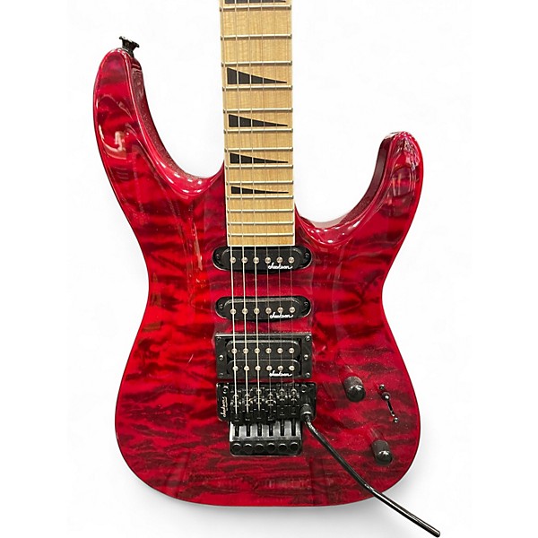 Used Jackson JS34Q Dinky Trans Red Solid Body Electric Guitar