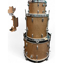 Vintage 1960s Gretsch Drums 3 Piece Name Band Champagne Drum Kit