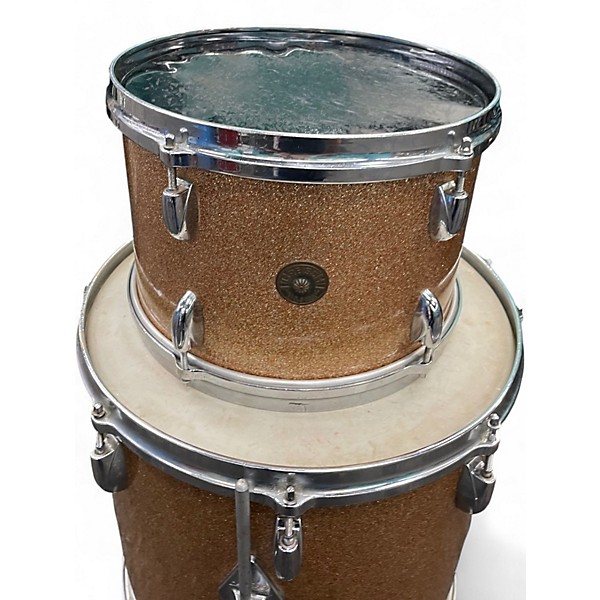 Vintage 1960s Gretsch Drums 3 Piece Name Band Champagne Drum Kit