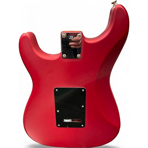 Used 2003 Fender Standard Stratocaster Satin Red Solid Body Electric Guitar