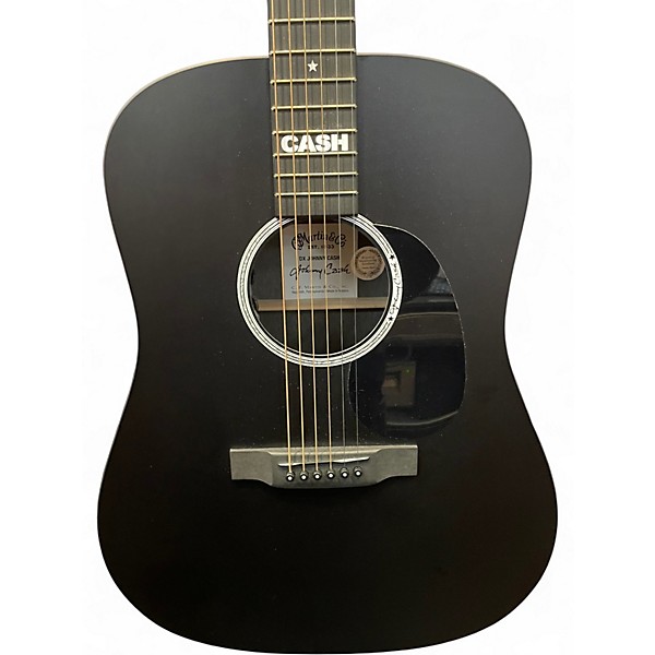 Used Martin DX Johnny Cash Signature Black Acoustic Electric Guitar