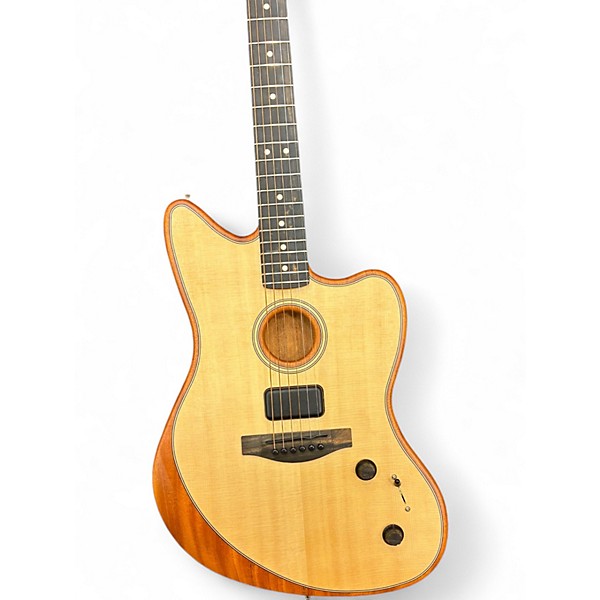 Used Fender Jazzmaster Acoustisonic Natural Hollow Body Electric Guitar