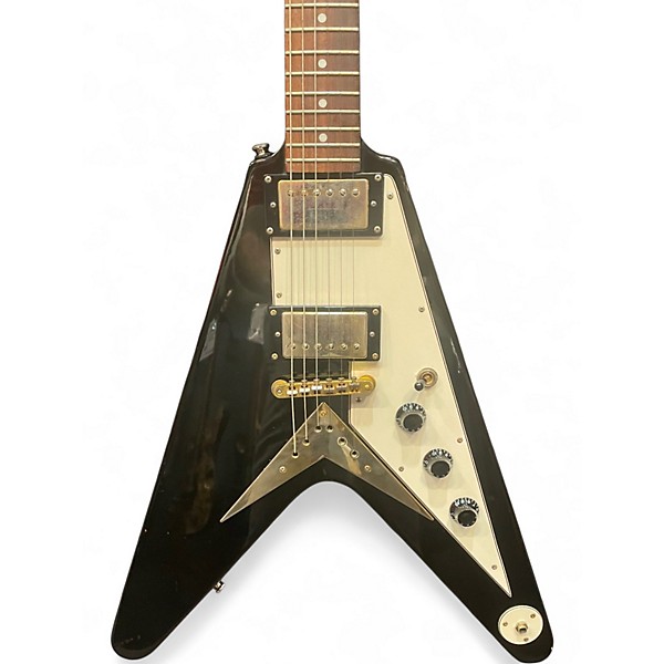 Used Epiphone 58 KORINA FLYING V Black Solid Body Electric Guitar
