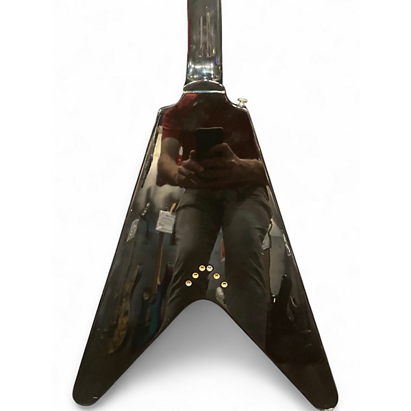 Used Epiphone 58 KORINA FLYING V Black Solid Body Electric Guitar