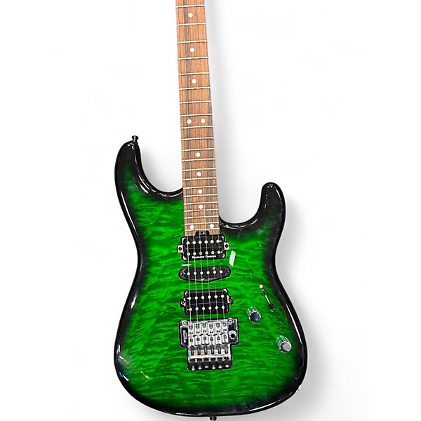 Used Charvel MIJ QM Green Solid Body Electric Guitar