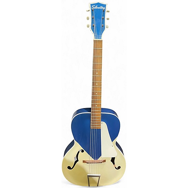 Vintage 1960s Silvertone Kentucky Blue Archtop Blue Acoustic Guitar