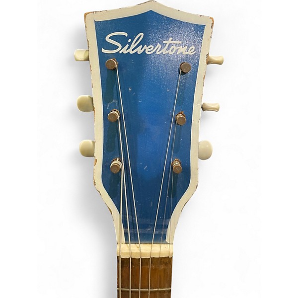 Vintage 1960s Silvertone Kentucky Blue Archtop Blue Acoustic Guitar