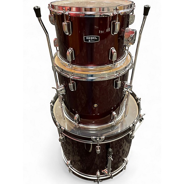 Used Mapex 3 Piece Rebel Wine Red Drum Kit