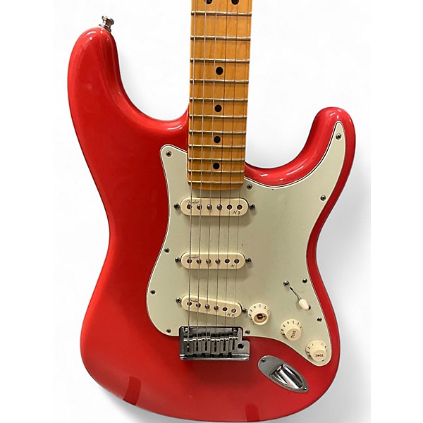 Used Fender American Deluxe Stratocaster Fiesta Red Solid Body Electric Guitar