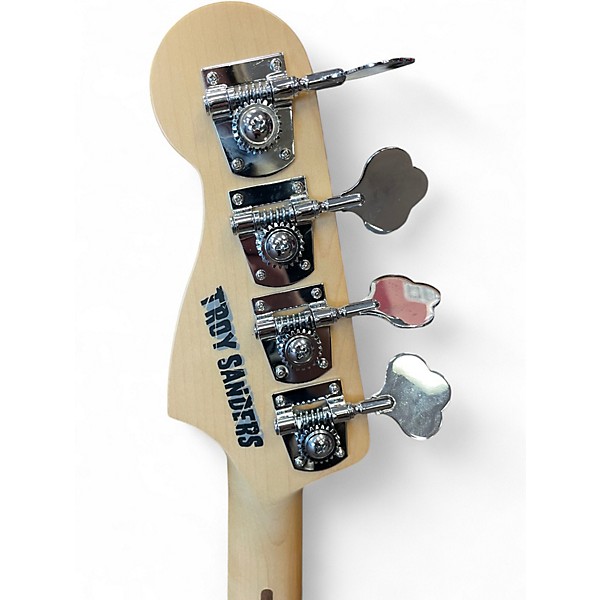 Used Fender TROY SANDERS PRECISION Silverburst Electric Bass Guitar