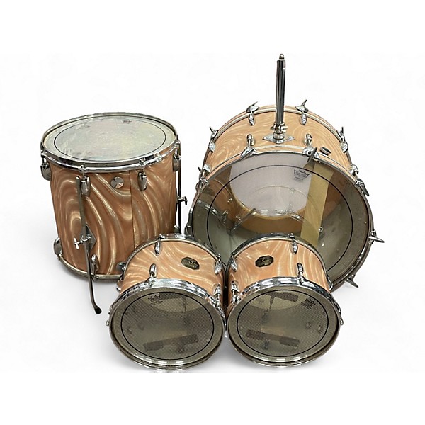 Vintage 1960s Gretsch Drums 4 Piece 4 PIECE KIT SSF SATIN SUNSET FLAME Drum Kit