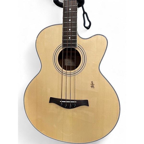 Used Hofner HAB07E Natural Acoustic Bass Guitar