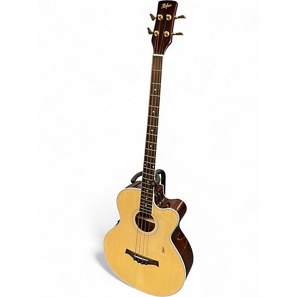 Used Hofner HAB07E Natural Acoustic Bass Guitar