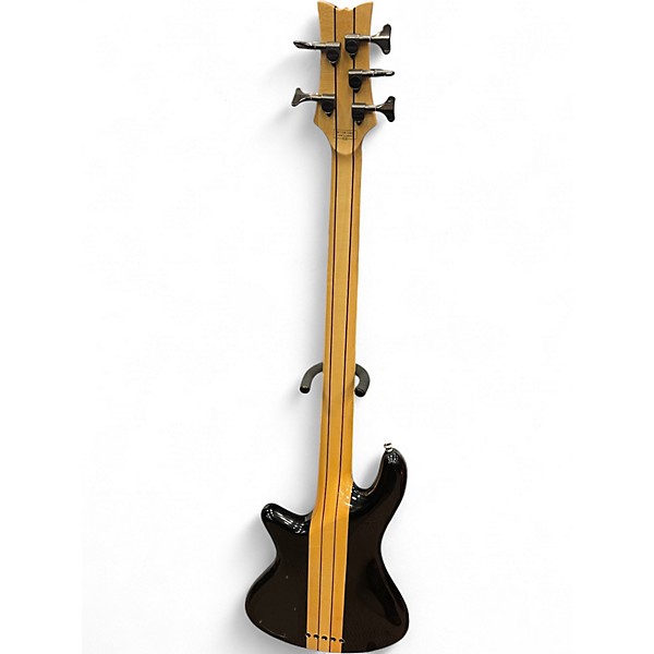Used Schecter Guitar Research Stiletto Elite 5 String Trans Black Electric Bass Guitar