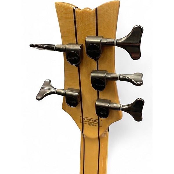 Used Schecter Guitar Research Stiletto Elite 5 String Trans Black Electric Bass Guitar