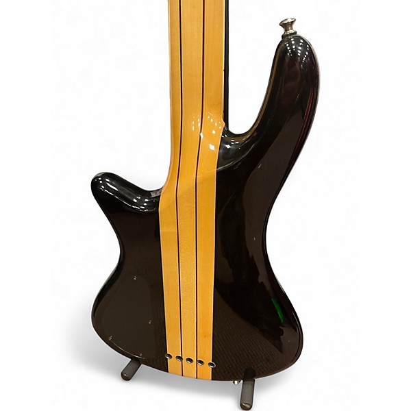 Used Schecter Guitar Research Stiletto Elite 5 String Trans Black Electric Bass Guitar