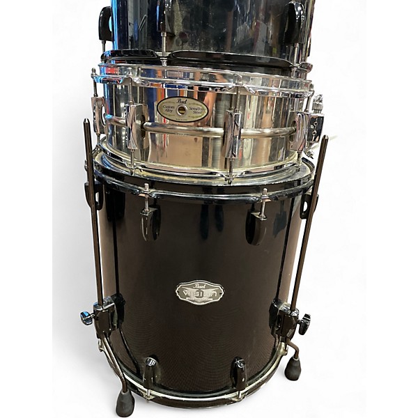 Used Pearl 5 Piece Vision Black Drum Kit
