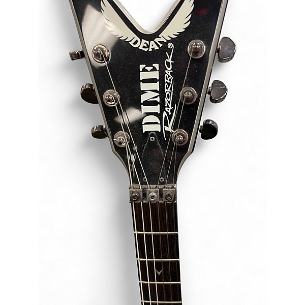 Used Dean Dimebag Razorback BLACK AND GREY Solid Body Electric Guitar