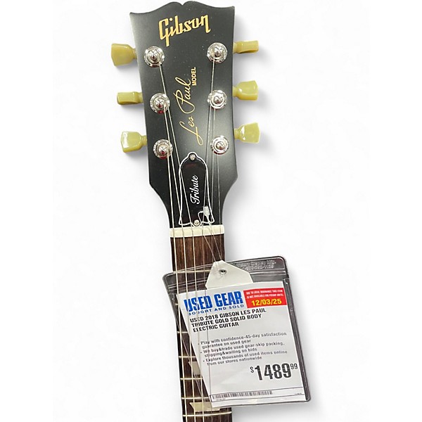 Used 2018 Gibson Les Paul Tribute Gold Solid Body Electric Guitar