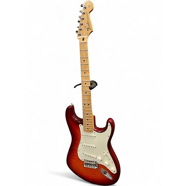 Used 2017 Fender Standard Stratacoustic Plus Top Candy Red Burst Solid Body Electric Guitar