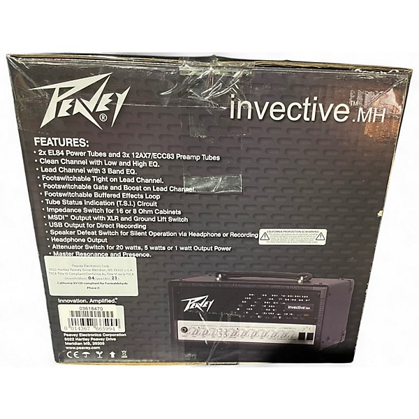 Used Peavey Invective 20W Head Tube Guitar Amp Head