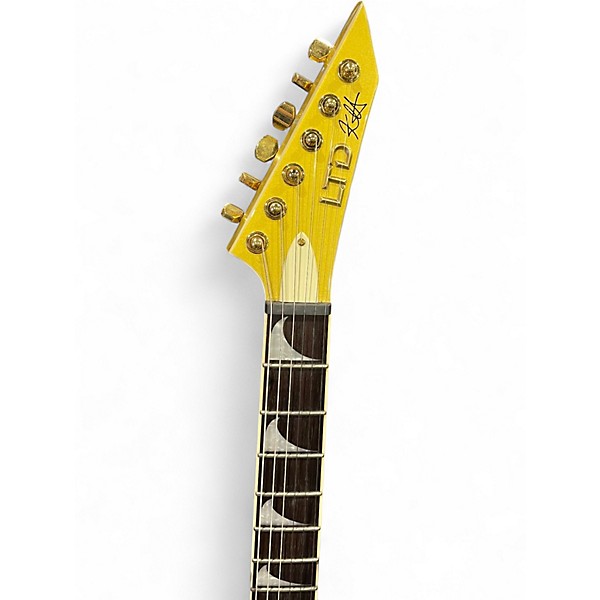 Used ESP LTD Kirk Hammett KH-V Metallic Gold Sparkle Solid Body Electric Guitar