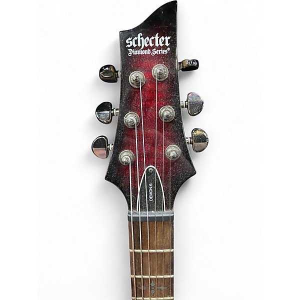 Used Schecter Guitar Research Demon 6 RED Solid Body Electric Guitar