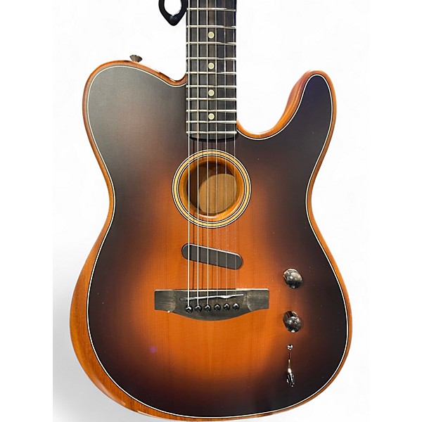 Used Fender American Acoustasonic Telecaster Sunburst Acoustic Electric Guitar