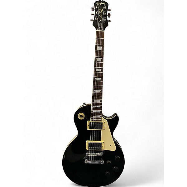 Used 2000s Epiphone Les Paul Standard Ebony Solid Body Electric Guitar