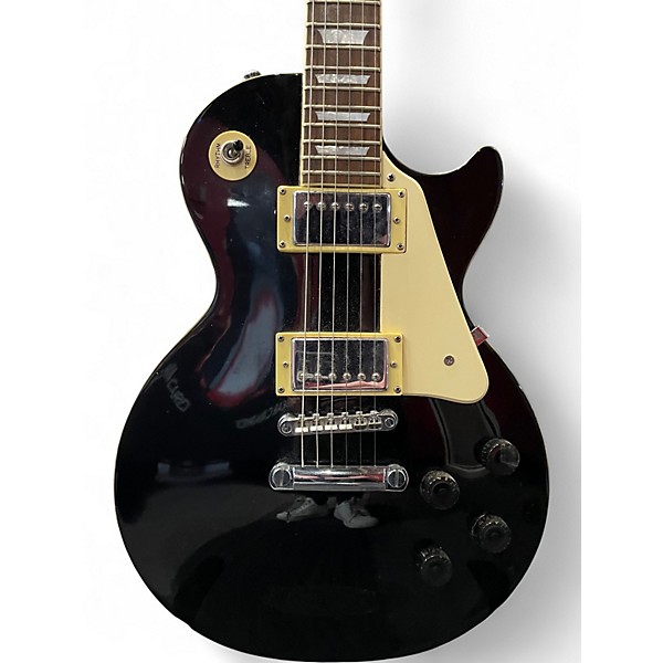 Used 2000s Epiphone Les Paul Standard Ebony Solid Body Electric Guitar