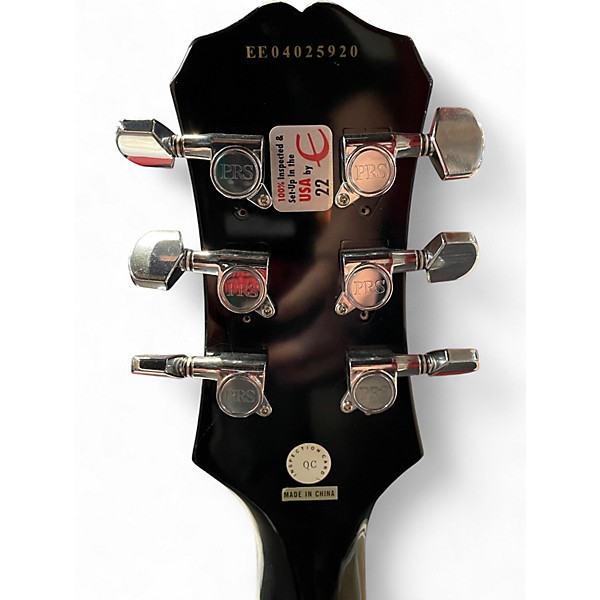 Used 2000s Epiphone Les Paul Standard Ebony Solid Body Electric Guitar