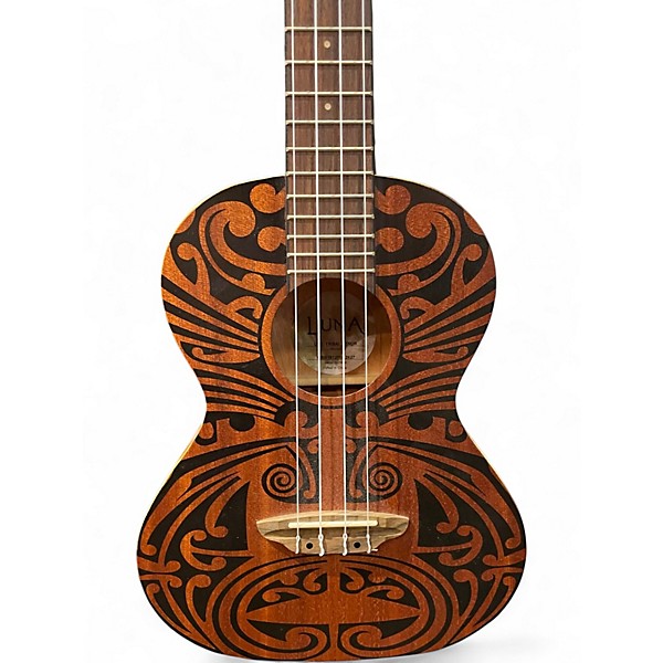 Used Luna UKE TRIBAL TENOR Mahogany Ukulele