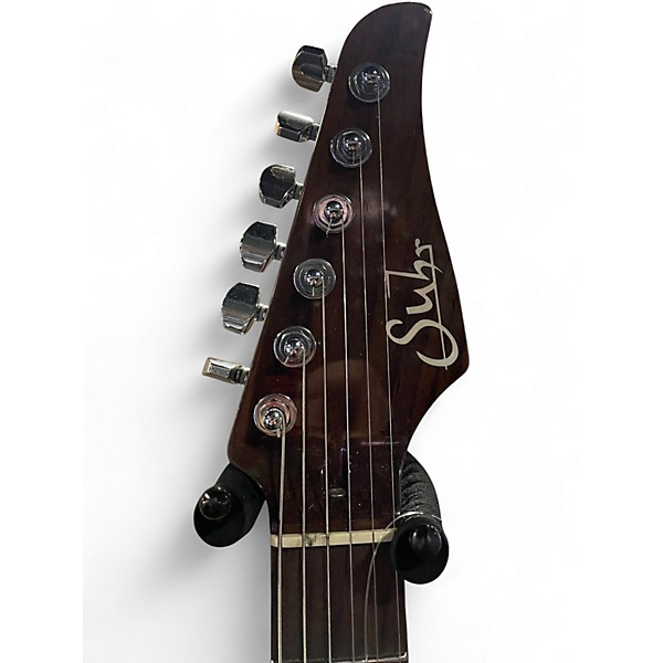 Used Suhr Modern Carve Top Blue Ghost Flames Solid Body Electric Guitar