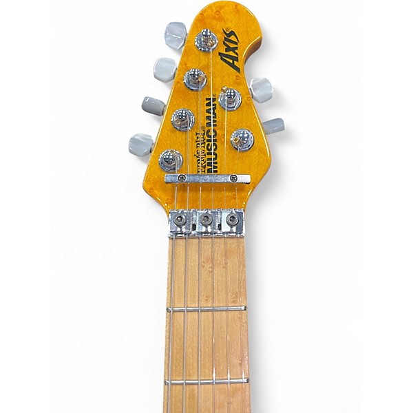 Used Ernie Ball Music Man Axis trans amber gold Solid Body Electric Guitar