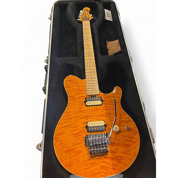 Used Ernie Ball Music Man Axis trans amber gold Solid Body Electric Guitar