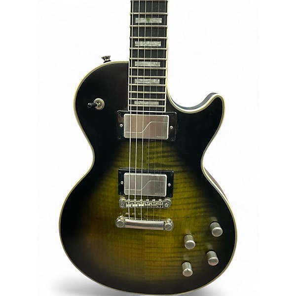 Used 2024 Epiphone Les Paul Prophecy GX Olive Tiger Aged Gloss Solid Body Electric Guitar