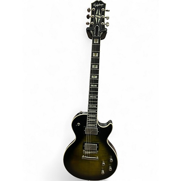 Used 2024 Epiphone Les Paul Prophecy GX Olive Tiger Aged Gloss Solid Body Electric Guitar