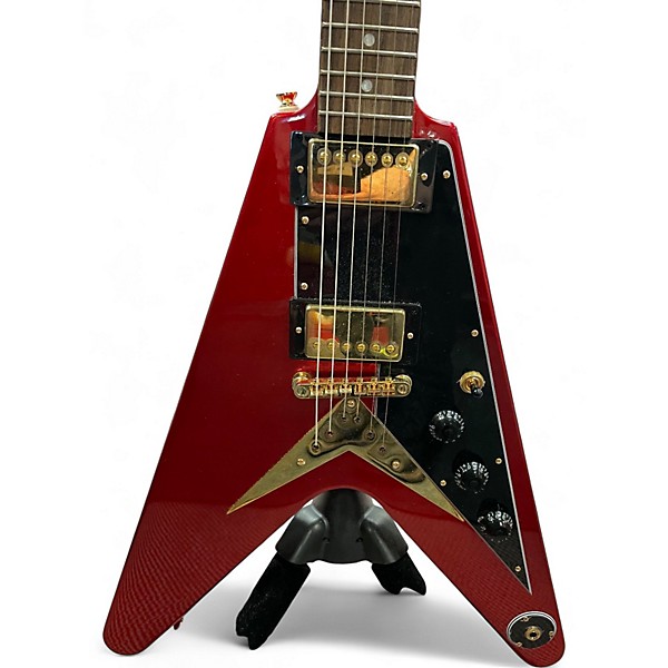 Used 2024 Epiphone Flying V 58' reissue Ruby Red Sparkle Solid Body Electric Guitar