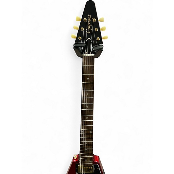 Used 2024 Epiphone Flying V 58' reissue Ruby Red Sparkle Solid Body Electric Guitar