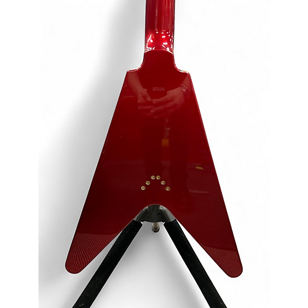 Used 2024 Epiphone Flying V 58' reissue Ruby Red Sparkle Solid Body Electric Guitar