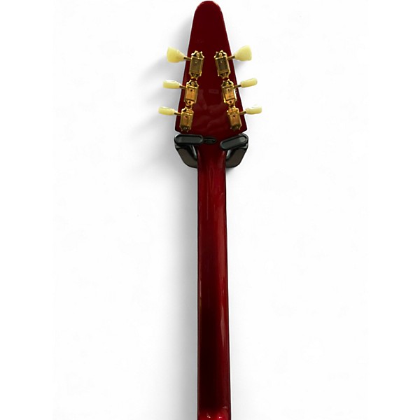 Used 2024 Epiphone Flying V 58' reissue Ruby Red Sparkle Solid Body Electric Guitar