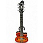 Used Hagstrom D2F Flame Top Sunburst Hollow Body Electric Guitar thumbnail