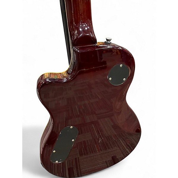 Used Hagstrom D2F Flame Top Sunburst Hollow Body Electric Guitar