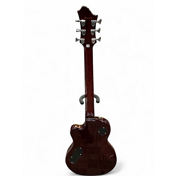 Used Hagstrom D2F Flame Top Sunburst Hollow Body Electric Guitar