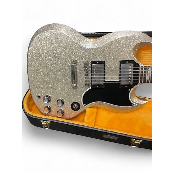 Used Gibson 61 Custom Made to Measure Les Paul SG Standard Silver Sparkle Solid Body Electric Guitar